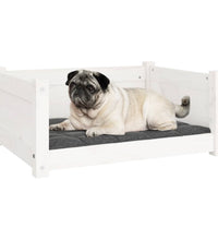 Hundebett Weiß 65,5x50,5x28 cm Massivholz Kiefer