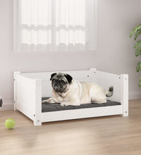 Hundebett Weiß 65,5x50,5x28 cm Massivholz Kiefer