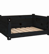 Hundebett Schwarz 65,5x50,5x28 cm Massivholz Kiefer