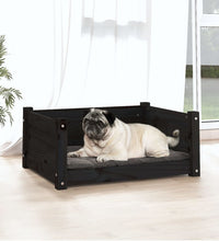 Hundebett Schwarz 65,5x50,5x28 cm Massivholz Kiefer