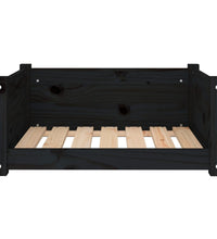 Hundebett Schwarz 65,5x50,5x28 cm Massivholz Kiefer