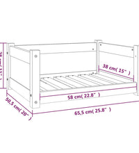 Hundebett Schwarz 65,5x50,5x28 cm Massivholz Kiefer