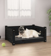 Hundebett Schwarz 65,5x50,5x28 cm Massivholz Kiefer