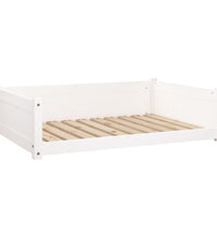 Hundebett Weiß 95,5x65,5x28 cm Massivholz Kiefer