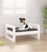 Hundebett Weiß 55,5x45,5x28 cm Massivholz Kiefer