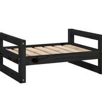 Hundebett Schwarz 65,5x50,5x28 cm Massivholz Kiefer