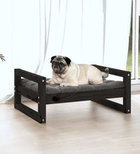 Hundebett Schwarz 65,5x50,5x28 cm Massivholz Kiefer