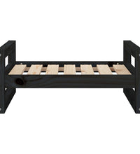 Hundebett Schwarz 65,5x50,5x28 cm Massivholz Kiefer