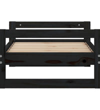 Hundebett Schwarz 65,5x50,5x28 cm Massivholz Kiefer
