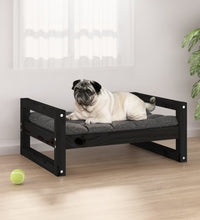 Hundebett Schwarz 65,5x50,5x28 cm Massivholz Kiefer