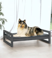Hundebett Grau 95,5x65,5x28 cm Massivholz Kiefer