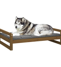 Hundebett Honigbraun 105,5x75,5x28 cm Massivholz Kiefer