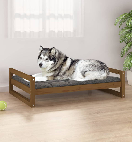 Hundebett Honigbraun 105,5x75,5x28 cm Massivholz Kiefer
