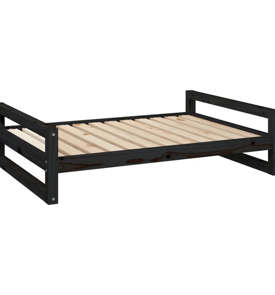 Hundebett Schwarz 105,5x75,5x28 cm Massivholz Kiefer