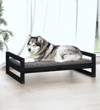 Hundebett Schwarz 105,5x75,5x28 cm Massivholz Kiefer