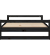 Hundebett Schwarz 105,5x75,5x28 cm Massivholz Kiefer