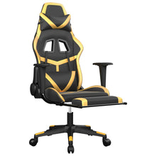 Gaming-Stuhl mit Massage & Fußstütze Schwarz Golden Kunstleder