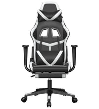 Gaming-Stuhl mit Massage & Fußstütze Schwarz & Weiß Kunstleder
