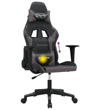 Gaming-Stuhl mit Massagefunktion Schwarz und Grau Kunstleder