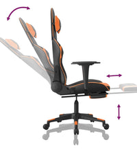 Gaming-Stuhl mit Massage & Fußstütze Schwarz Orange Kunstleder