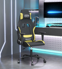 Gaming-Stuhl mit Massagefunktion Schwarz und Hellgrün Stoff