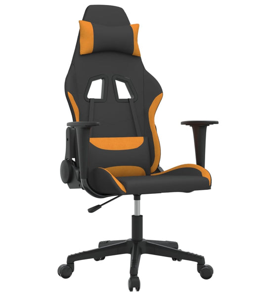 Gaming-Stuhl mit Massagefunktion Schwarz und Orange Stoff