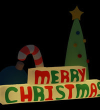 Aufblasbare Weihnachtsdekoration Merry Christmas mit LEDs 197cm