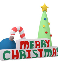 Aufblasbare Weihnachtsdekoration Merry Christmas mit LEDs 197cm