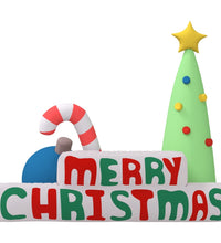 Aufblasbare Weihnachtsdekoration Merry Christmas mit LEDs 197cm
