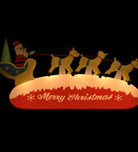 Aufblasbarer Weihnachtsmann mit Rentieren LED 145 cm