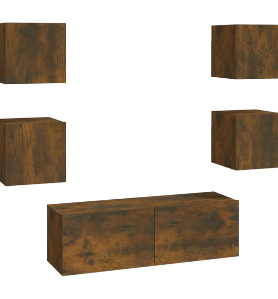 TV-Wandschrank-Set Räuchereiche Holzwerkstoff