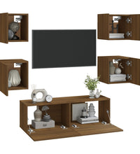 TV-Wandschrank-Set Braun Eichen-Optik Holzwerkstoff