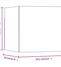 TV-Wandschrank 8 Stk. Räuchereiche 30,5x30x30 cm