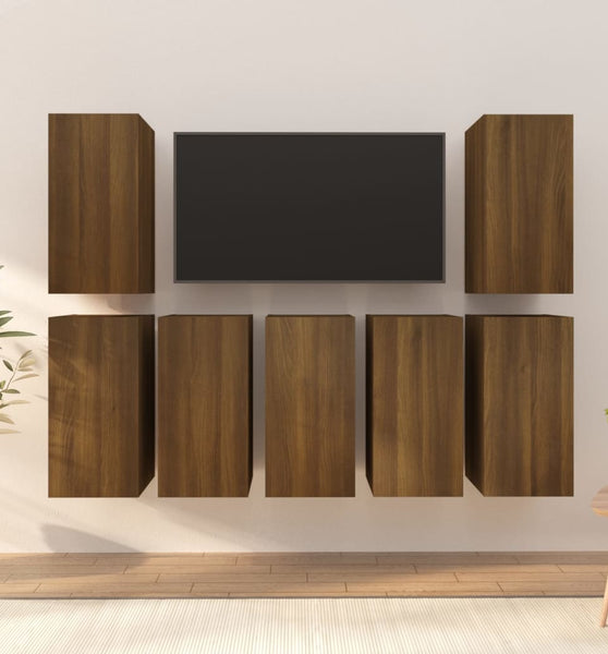 TV-Schränke 7 Stk. Braun Eichen-Optik 30,5x30x60 Holzwerkstoff