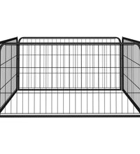 4-tlg. Hundelaufstall Schwarz 100x50cm Stahl Pulverbeschichtung