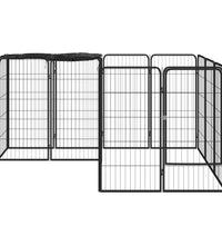 14-tlg. Hundelaufstall Schwarz 50x100cm Stahl Pulverbeschichtet