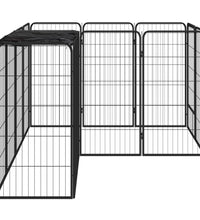 14-tlg. Hundelaufstall Schwarz 50x100cm Stahl Pulverbeschichtet