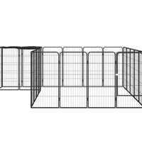 22-tlg. Hundelaufstall Schwarz 50x100cm Stahl Pulverbeschichtet