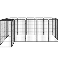 22-tlg. Hundelaufstall Schwarz 50x100cm Stahl Pulverbeschichtet