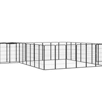 30-tlg. Hundelaufstall Schwarz 50x100cm Stahl Pulverbeschichtet