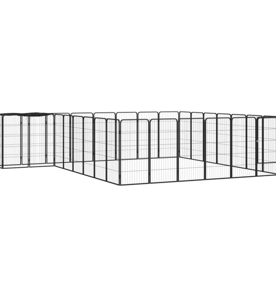 30-tlg. Hundelaufstall Schwarz 50x100cm Stahl Pulverbeschichtet