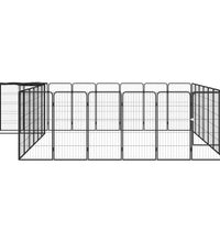 30-tlg. Hundelaufstall Schwarz 50x100cm Stahl Pulverbeschichtet