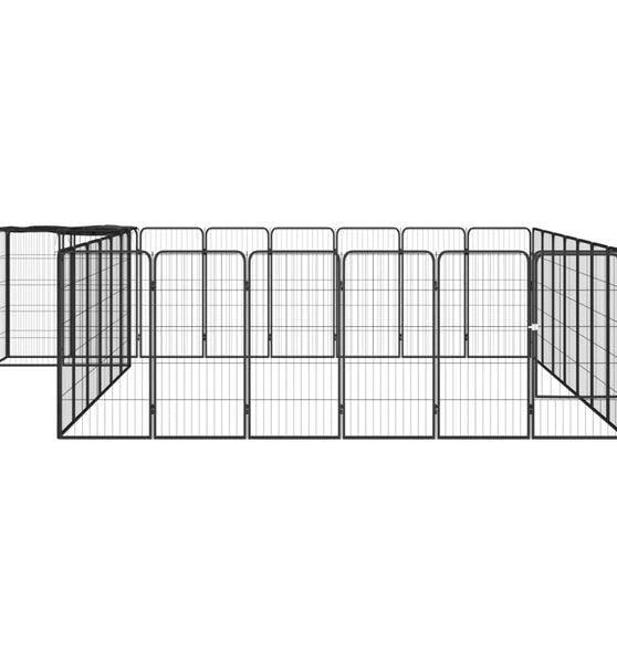 30-tlg. Hundelaufstall Schwarz 50x100cm Stahl Pulverbeschichtet