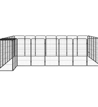 30-tlg. Hundelaufstall Schwarz 50x100cm Stahl Pulverbeschichtet