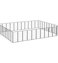 40-tlg. Hundelaufstall Schwarz 50x100cm Stahl Pulverbeschichtet