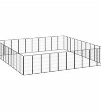 40-tlg. Hundelaufstall Schwarz 50x100cm Stahl Pulverbeschichtet