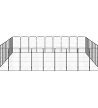40-tlg. Hundelaufstall Schwarz 50x100cm Stahl Pulverbeschichtet