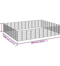 40-tlg. Hundelaufstall Schwarz 50x100cm Stahl Pulverbeschichtet