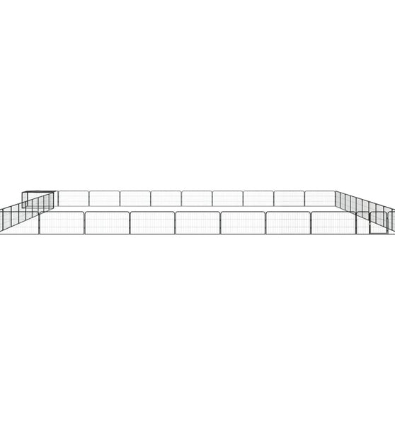 40-tlg. Hundelaufstall Schwarz 100x50cm Stahl Pulverbeschichtet