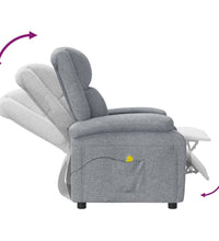 Massagesessel Hellgrau Stoff